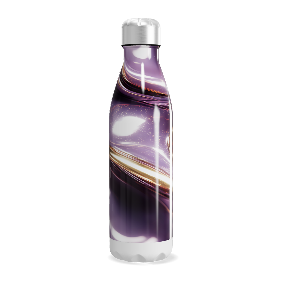 Garrafa Inox - Roxa com Estampa Abstrata