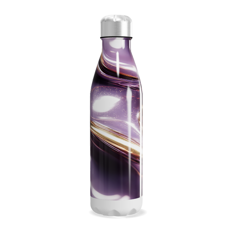 Garrafa Inox - Roxa com Estampa Abstrata