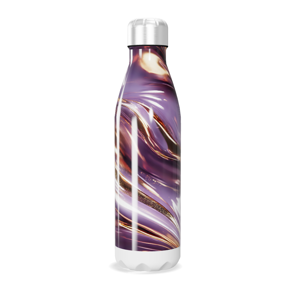 Garrafa Inox - Roxa com Estampa Abstrata