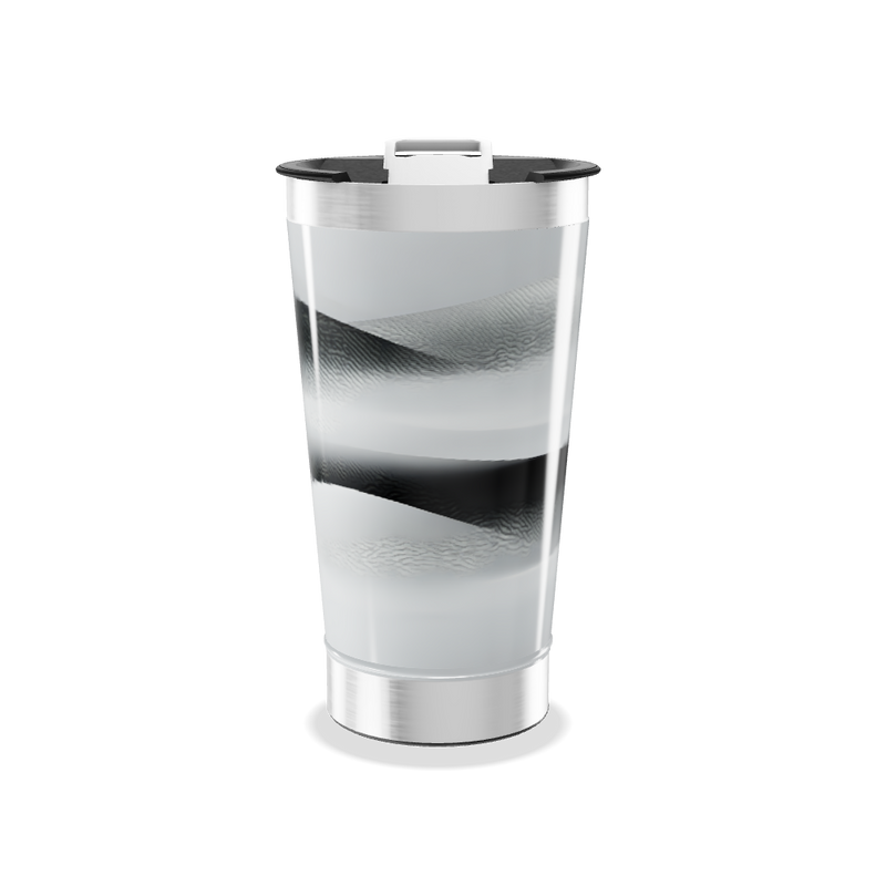 Copo Térmico - Preto e Branco Inox