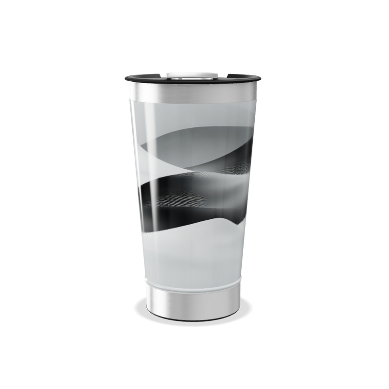 Copo Térmico - Preto e Branco Inox