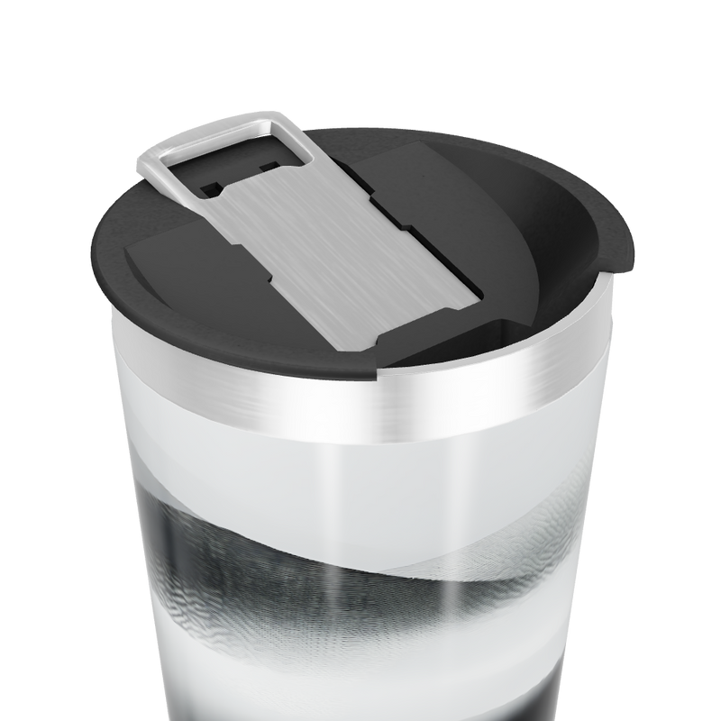 Copo Térmico - Preto e Branco Inox