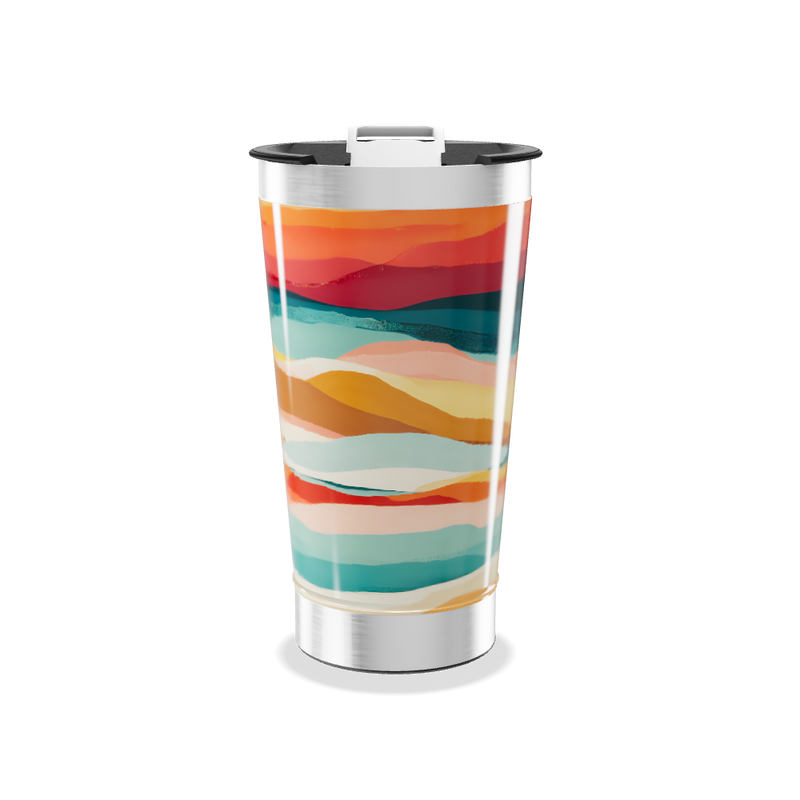 Copo Térmico - Estampa Ondas Coloridas