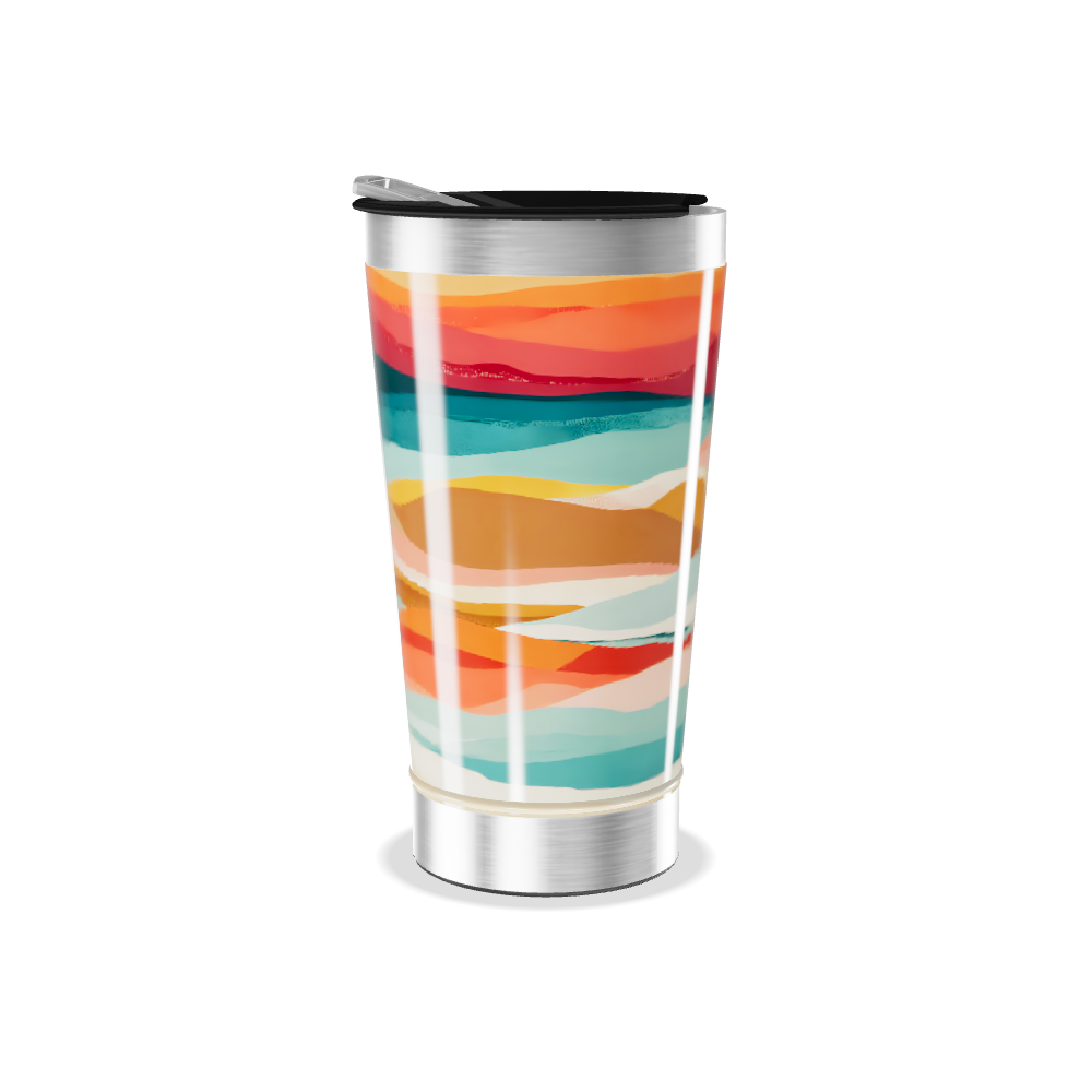 Copo Térmico - Estampa Ondas Coloridas