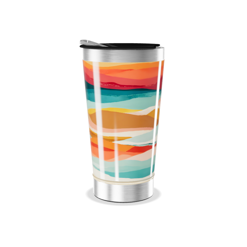 Copo Térmico - Estampa Ondas Coloridas