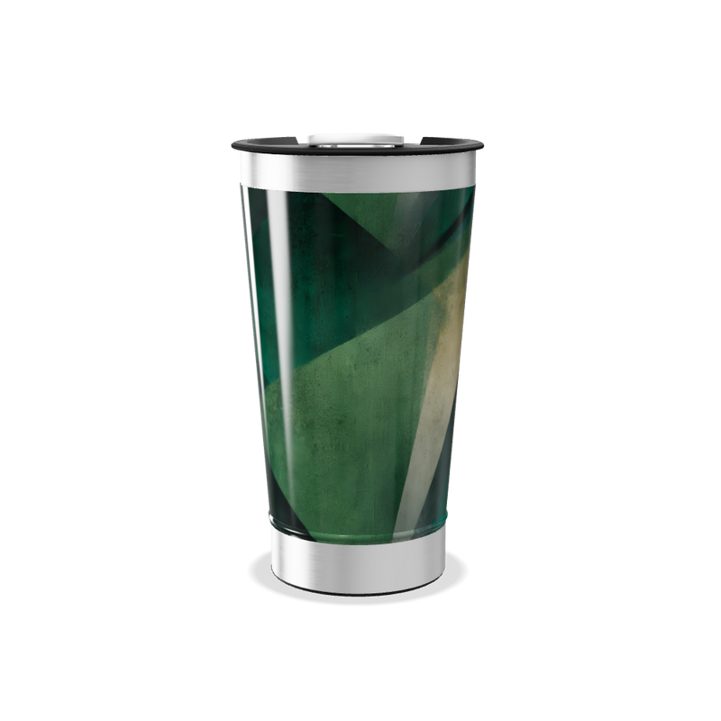 Copo Térmico - Verde com Estampa Geométrica
