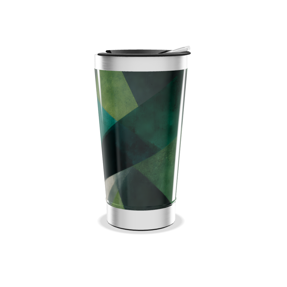 Copo Térmico - Verde com Estampa Geométrica