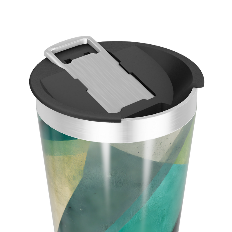 Copo Térmico - Verde com Estampa Geométrica