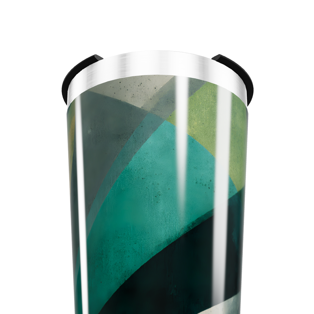 Copo Térmico - Verde com Estampa Geométrica