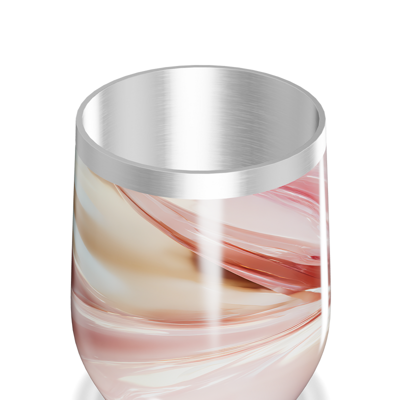 Copo Térmico Slim - Mármore Rosa Aço Inox