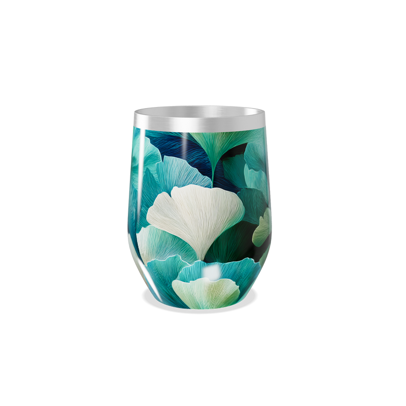 Copo Térmico Slim - Floral Azul Aço Inox