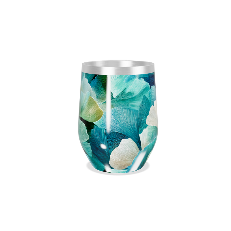 Copo Térmico Slim - Floral Azul Aço Inox