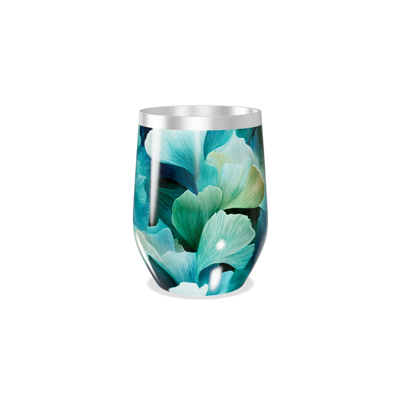 Copo Térmico Slim - Floral Azul Aço Inox