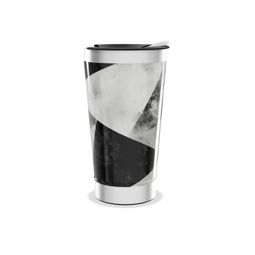 Copo Térmico - Estampa Geométrica Preto e Branco