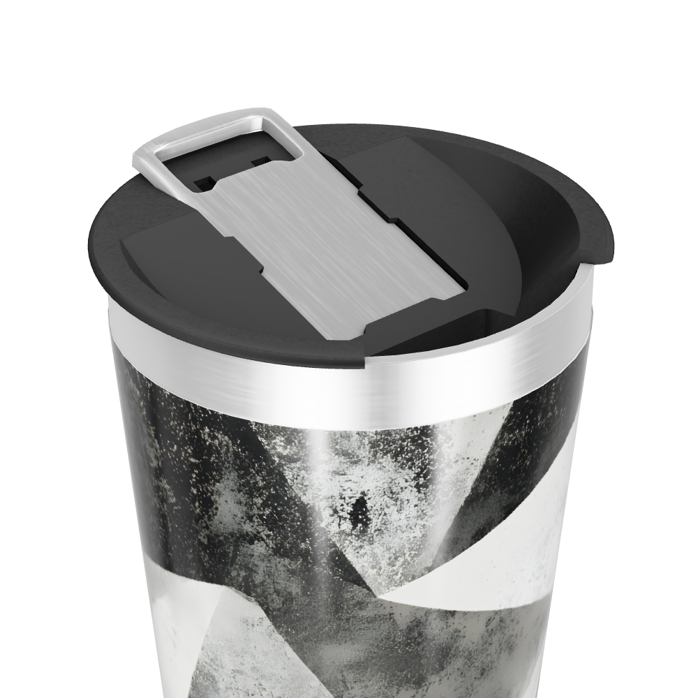 Copo Térmico - Estampa Geométrica Preto e Branco