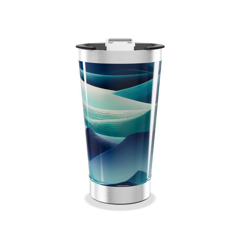 Copo Térmico - Azul com Ondas