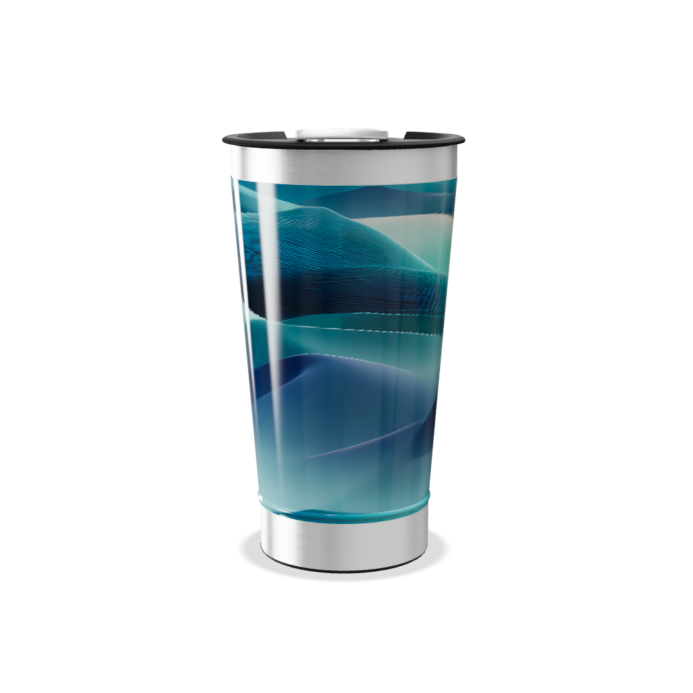 Copo Térmico - Azul com Ondas