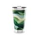 Copo Térmico - Verde com ondas abstratas