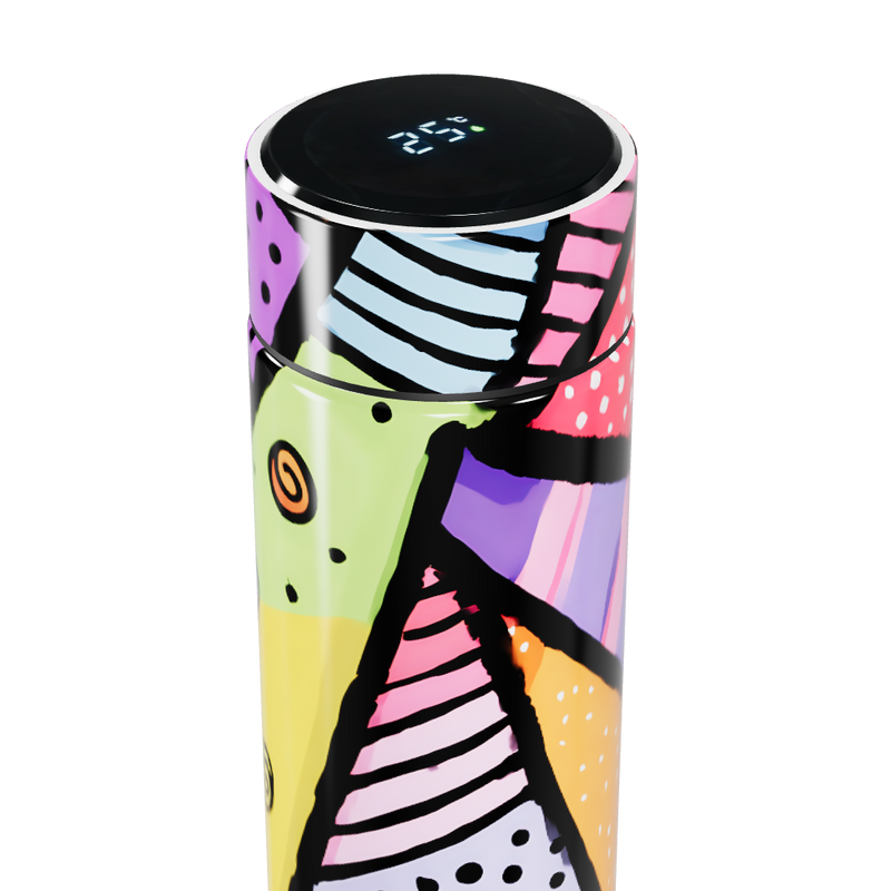 Garrafa Térmica Touch - Estampa Colorida Abstrata