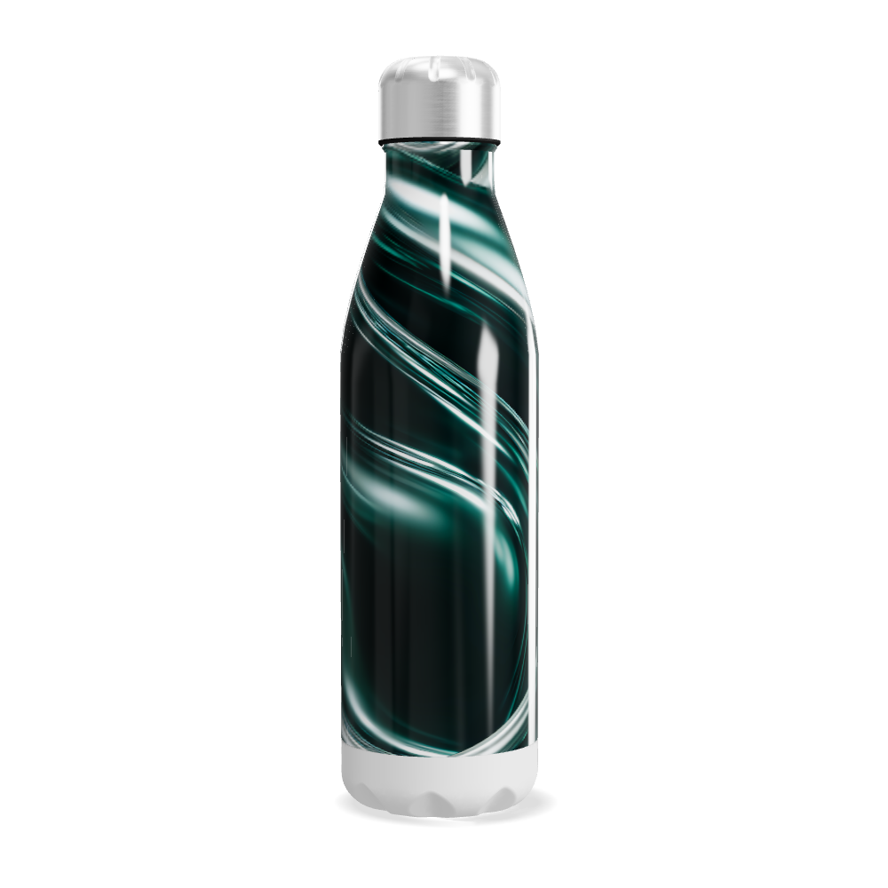 Garrafa Inox - Verde com Estampa Fluida