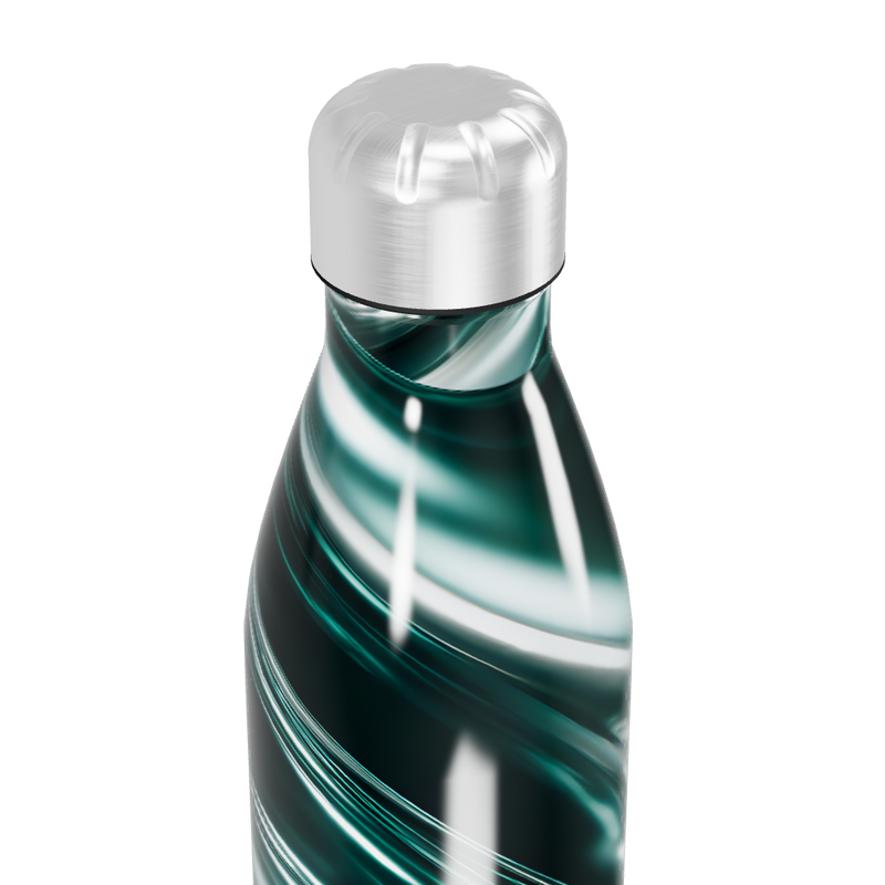 Garrafa Inox - Verde com Estampa Fluida