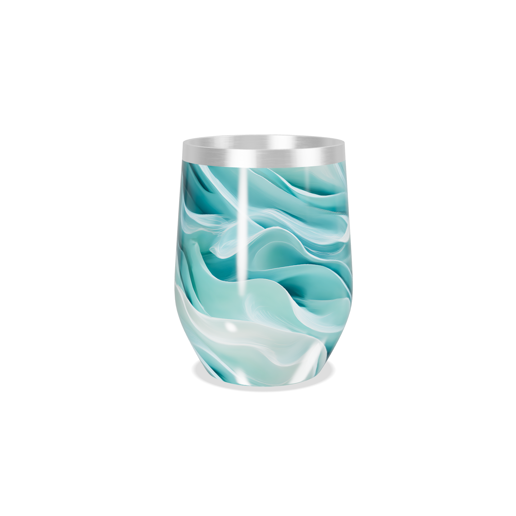 Copo Térmico Slim - Azul Turquesa Abstrato