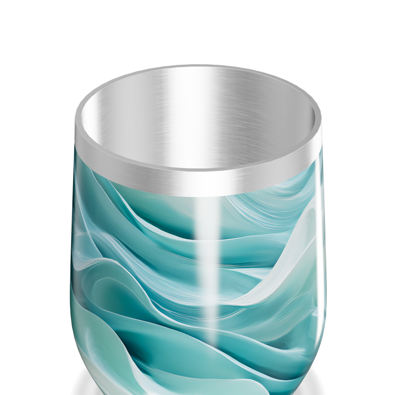 Copo Térmico Slim - Azul Turquesa Abstrato