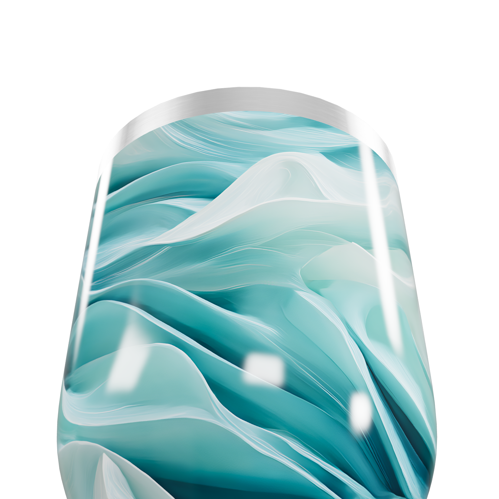 Copo Térmico Slim - Azul Turquesa Abstrato