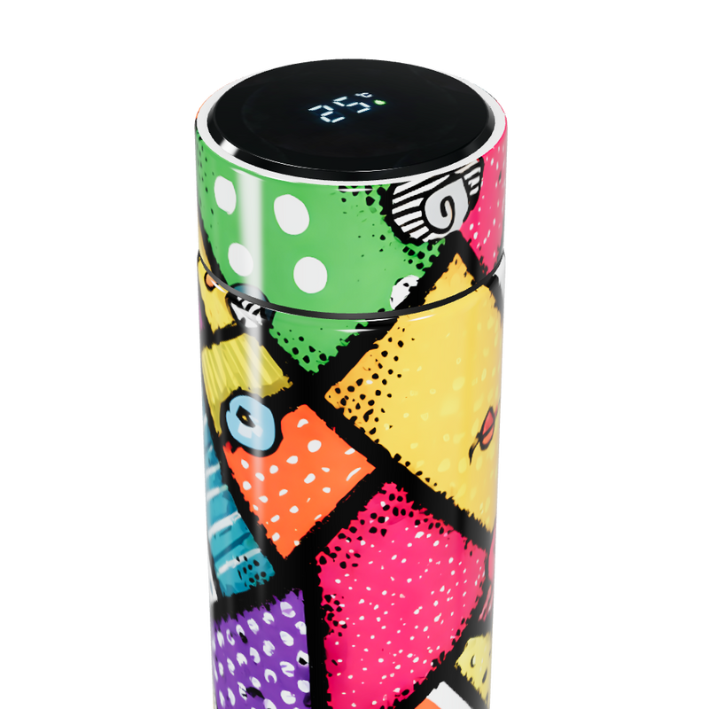 Garrafa Térmica Touch - Colorida com Estampa Artística