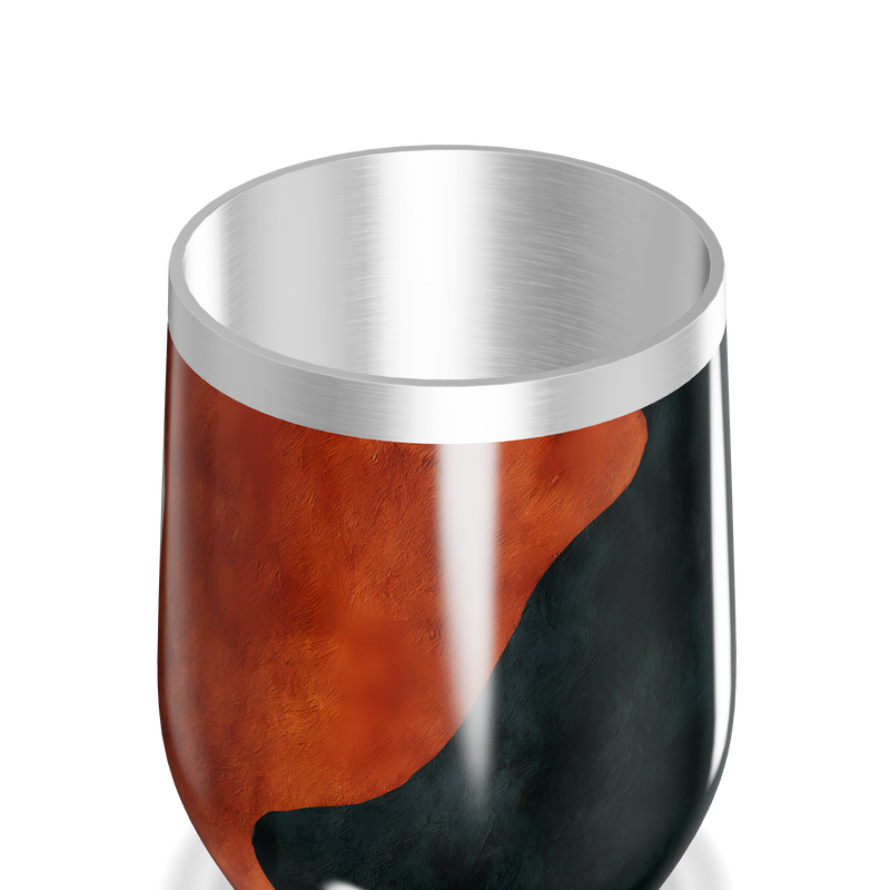 Copo Térmico Slim - Preto e Laranja Marmorizado