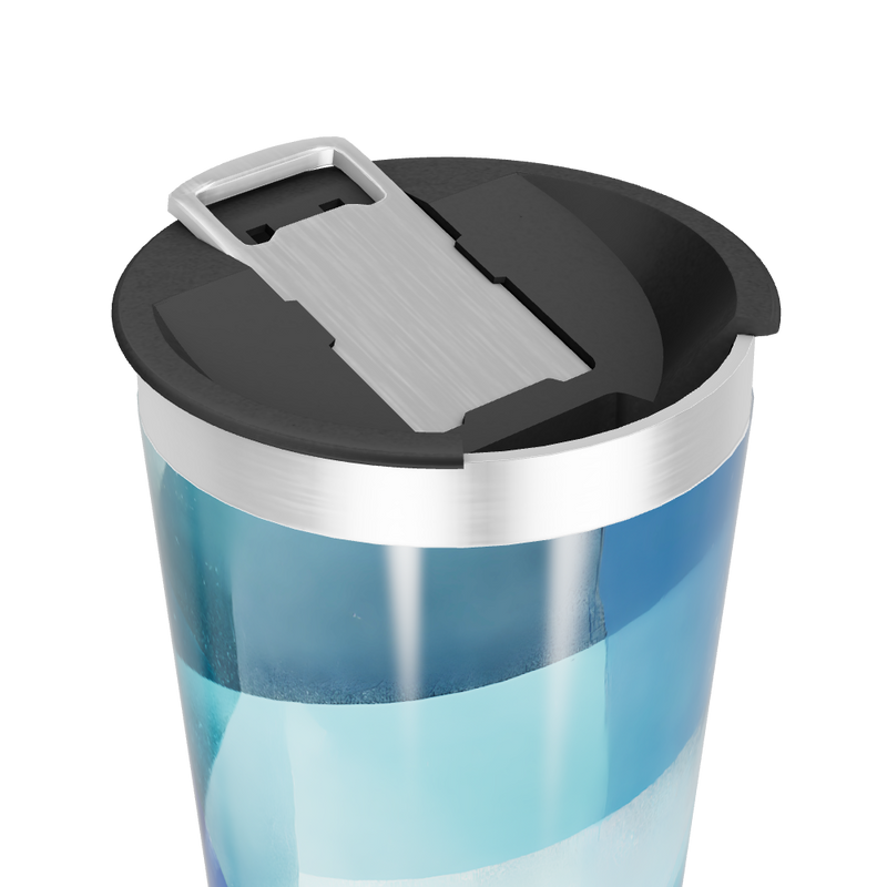 Copo Térmico - Azul Geométrico Aço Inox