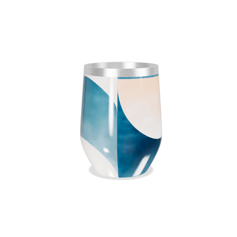 Copo Térmico Slim - Azul e Bege Geométrico