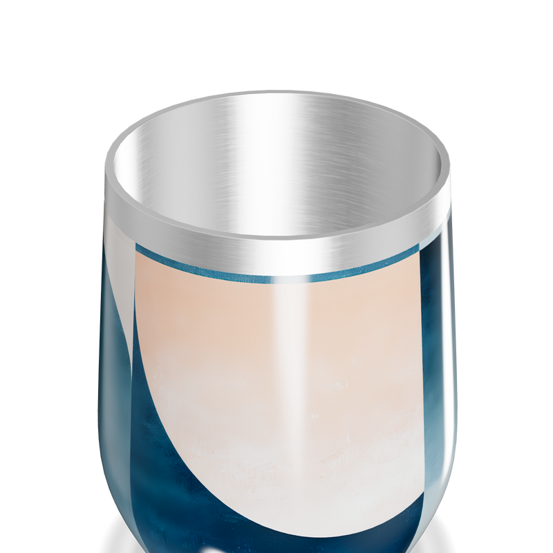 Copo Térmico Slim - Azul e Bege Geométrico