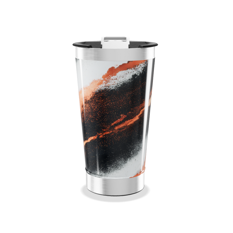 Copo Térmico - Preto e Laranja Aço Inox