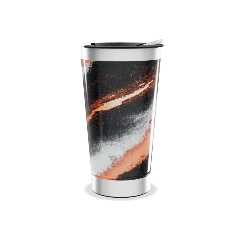 Copo Térmico - Preto e Laranja Aço Inox