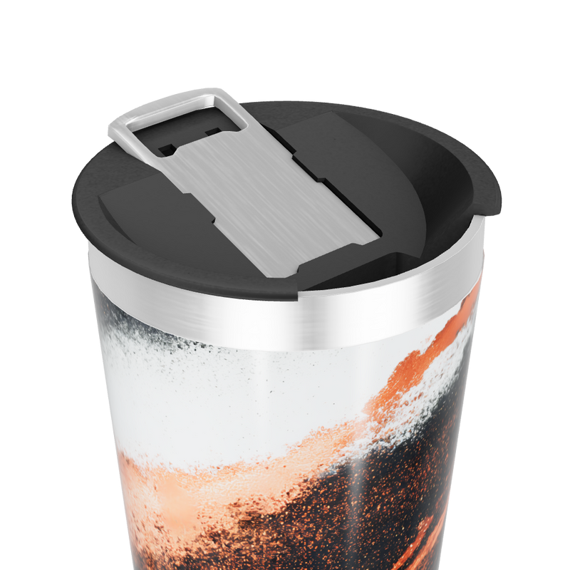 Copo Térmico - Preto e Laranja Aço Inox