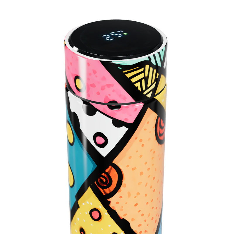 Garrafa Térmica Touch - Colorida com Estampa Abstrata