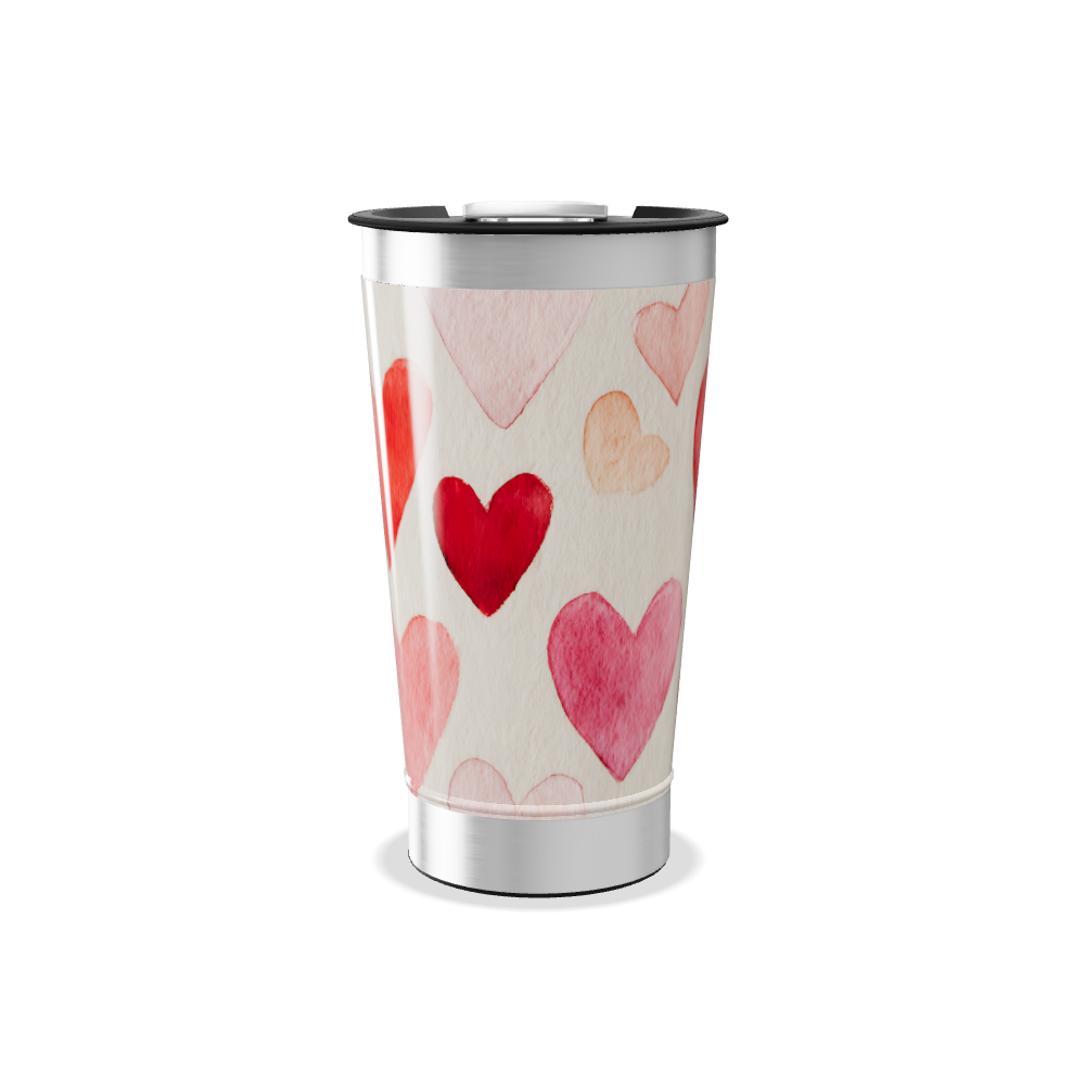 Copo Térmico - Estampa Corações Coloridos