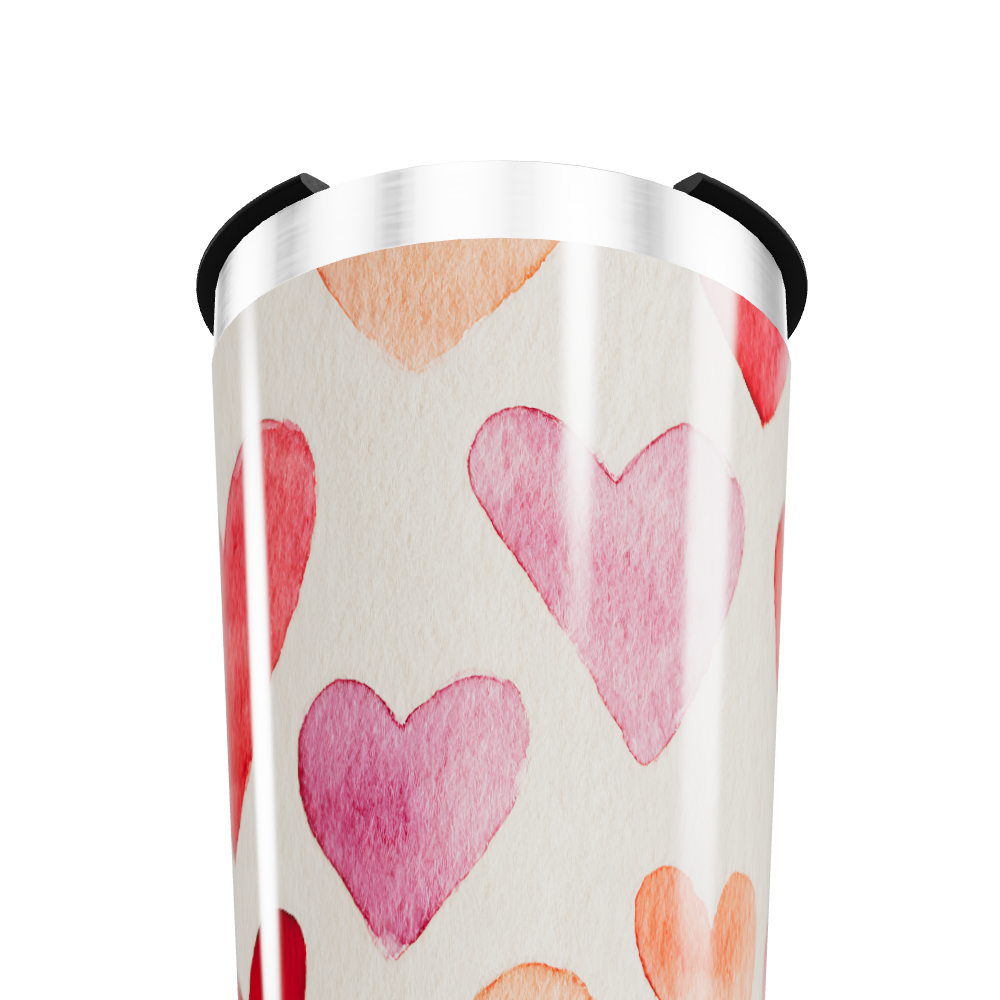 Copo Térmico - Estampa Corações Coloridos