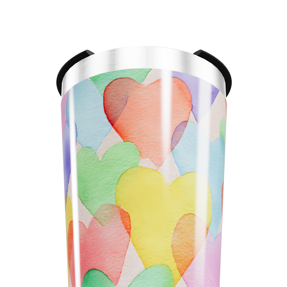 Copo Térmico - Corações Coloridos