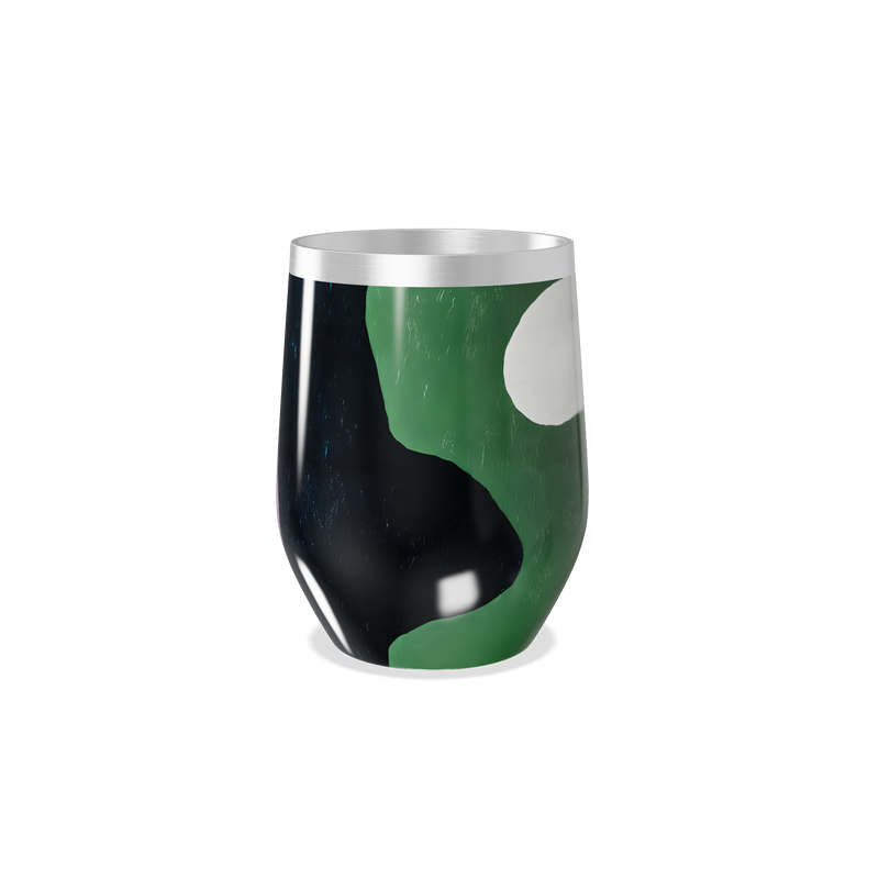 Copo Térmico Slim - Verde e Preto Abstrato