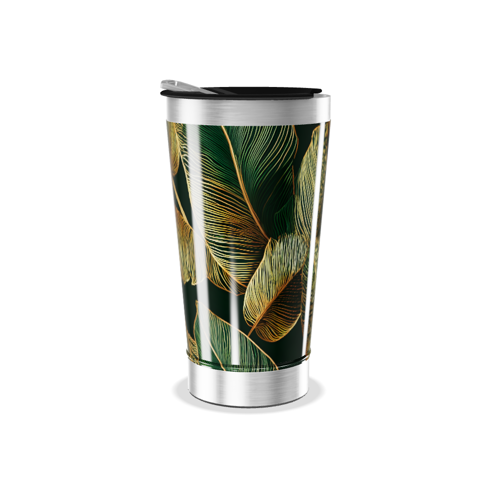 Copo Térmico - Folhas Tropicais Inox