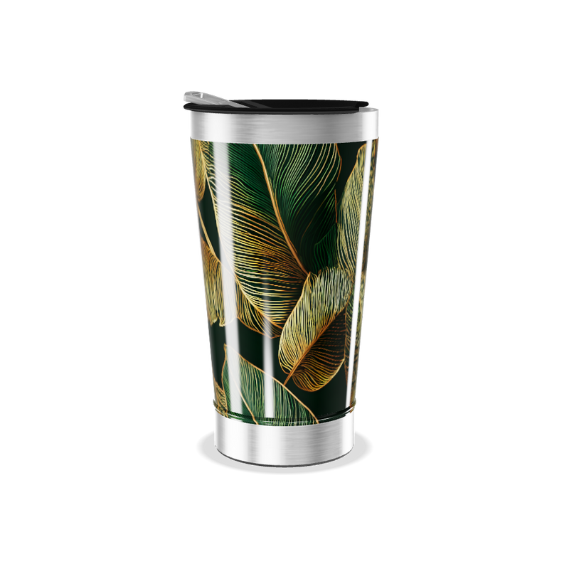Copo Térmico - Folhas Tropicais Inox