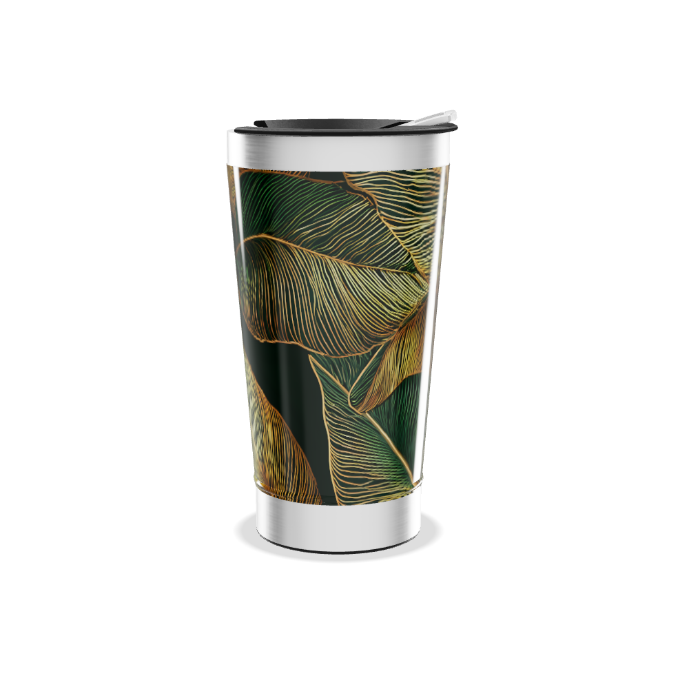 Copo Térmico - Folhas Tropicais Inox