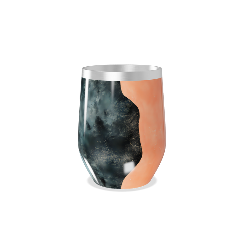 Copo Térmico Slim - Marmorizado Preto e Laranja