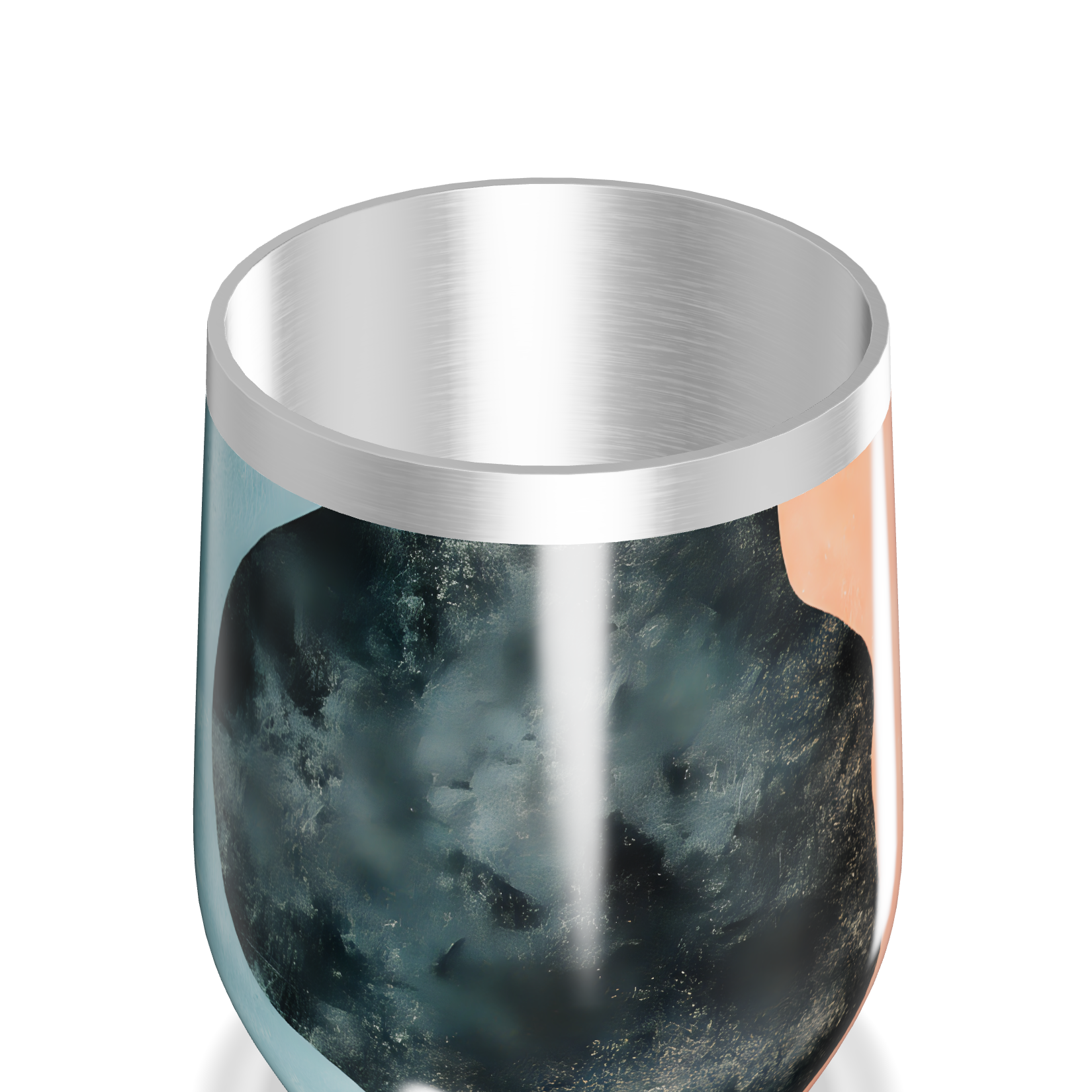 Copo Térmico Slim - Marmorizado Preto e Laranja