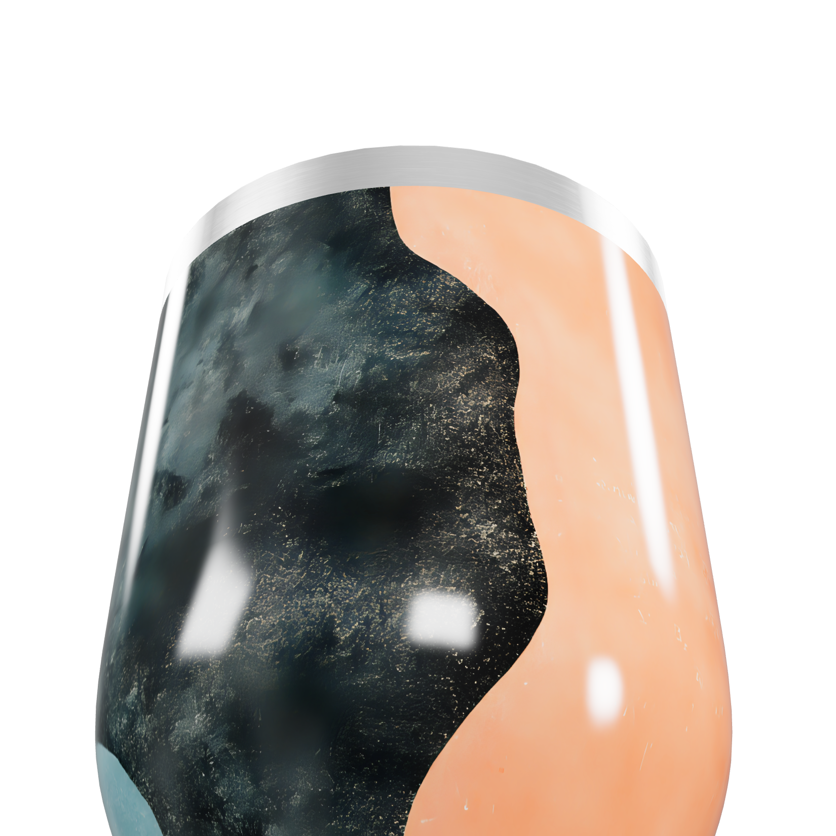 Copo Térmico Slim - Marmorizado Preto e Laranja