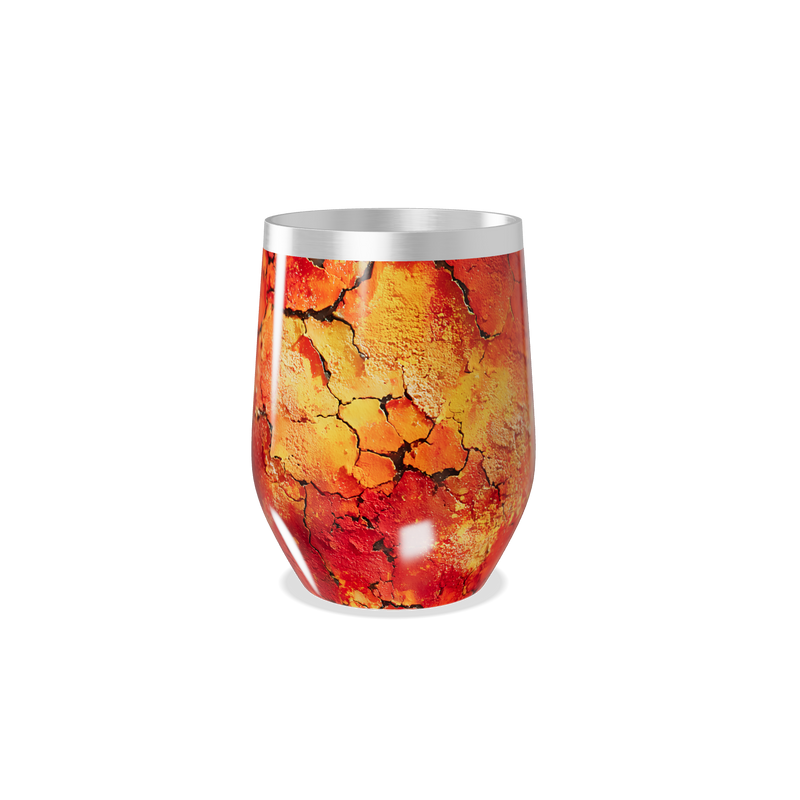 Copo Térmico Slim - Estampa Craquelada Laranja