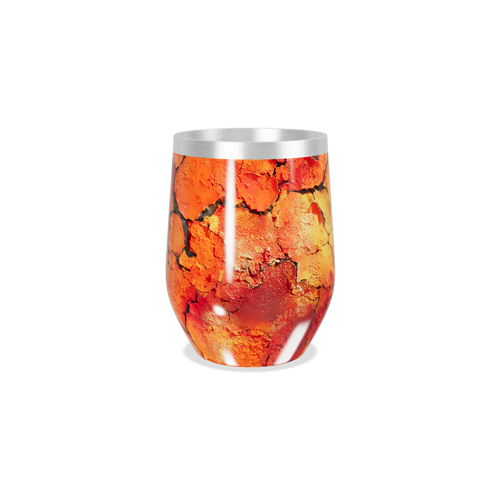 Copo Térmico Slim - Estampa Craquelada Laranja