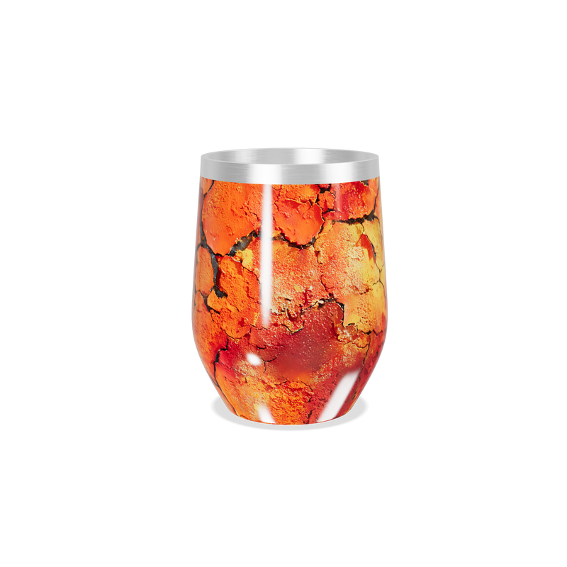 Copo Térmico Slim - Estampa Craquelada Laranja